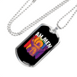 Ah Men Necklace Stainless Steel or 18k Gold Dog Tag 24" Chain-Express Your Love Gifts