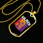 Ah Men Necklace Stainless Steel or 18k Gold Dog Tag 24" Chain-Express Your Love Gifts