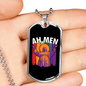 Ah Men Necklace Stainless Steel or 18k Gold Dog Tag 24" Chain-Express Your Love Gifts