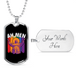 Ah Men Necklace Stainless Steel or 18k Gold Dog Tag 24" Chain-Express Your Love Gifts