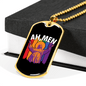 Ah Men Necklace Stainless Steel or 18k Gold Dog Tag 24" Chain-Express Your Love Gifts