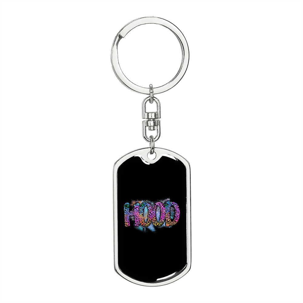 Ain't No Hood Like Motherhood Mom Keychain Stainless Steel or 18k Gold Dog Tag Keyring-Express Your Love Gifts