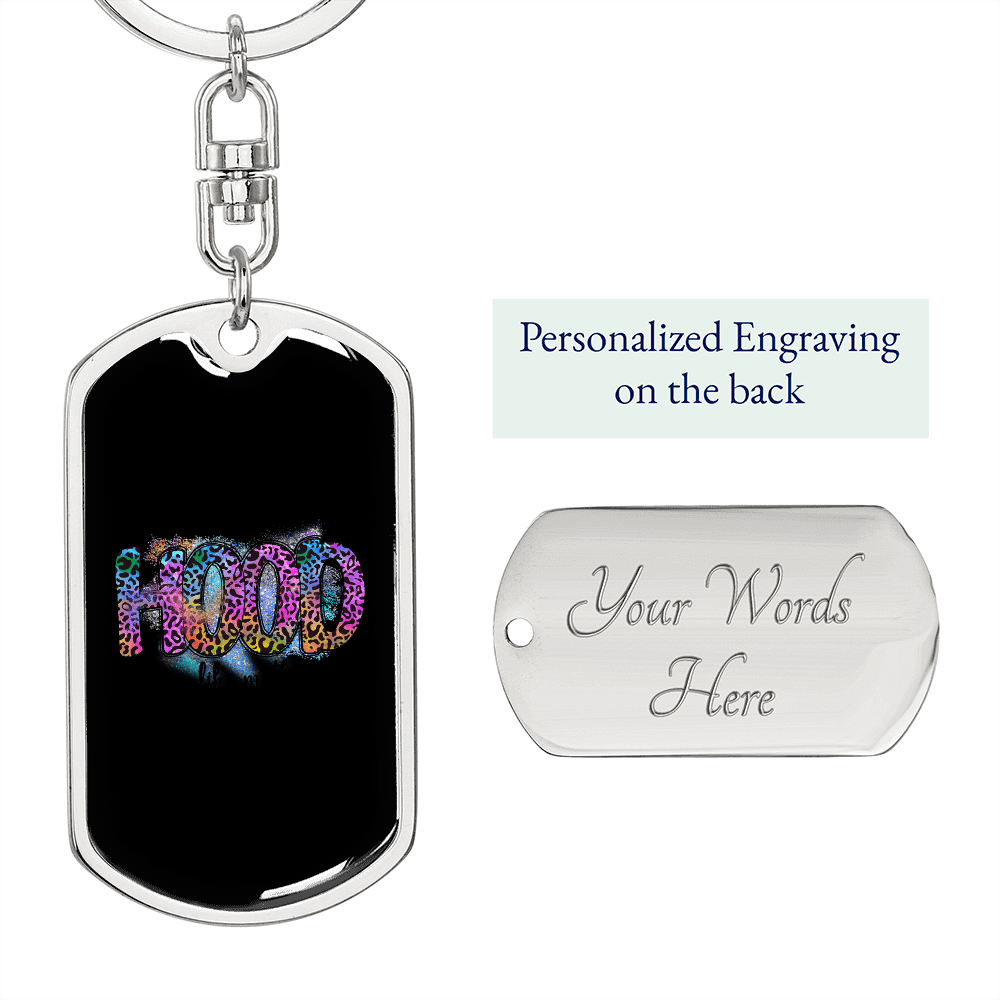 Ain't No Hood Like Motherhood Mom Keychain Stainless Steel or 18k Gold Dog Tag Keyring-Express Your Love Gifts