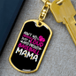 Ain't No Loud Mom Keychain Stainless Steel or 18k Gold Dog Tag Keyring-Express Your Love Gifts