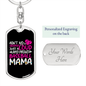 Ain't No Loud Mom Keychain Stainless Steel or 18k Gold Dog Tag Keyring-Express Your Love Gifts