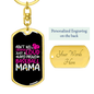 Ain't No Loud Mom Keychain Stainless Steel or 18k Gold Dog Tag Keyring-Express Your Love Gifts