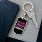 Ain't No Loud Mom Keychain Stainless Steel or 18k Gold Dog Tag Keyring-Express Your Love Gifts