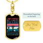 Ain't Perfect Bike Rider Cycling Keychain Stainless Steel or 18k Gold Dog Tag Keyring-Express Your Love Gifts
