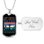 Ain't Perfect Bike Rider Cycling Necklace Stainless Steel or 18k Gold Dog Tag 24"-Express Your Love Gifts