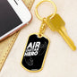 Air Guitar Hero Keychain Dog Tag Stainless Steel or 18k Gold-Express Your Love Gifts
