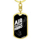 Air Guitar Hero Keychain Dog Tag Stainless Steel or 18k Gold-Express Your Love Gifts
