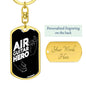 Air Guitar Hero Keychain Dog Tag Stainless Steel or 18k Gold-Express Your Love Gifts