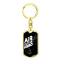 Air Guitar Hero Keychain Dog Tag Stainless Steel or 18k Gold-Express Your Love Gifts
