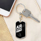 Air Guitar Hero Keychain Dog Tag Stainless Steel or 18k Gold-Express Your Love Gifts