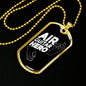 Air Guitar Hero Necklace Stainless Steel or 18k Gold Dog Tag 24" Chain-Express Your Love Gifts