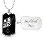 Air Guitar Hero Necklace Stainless Steel or 18k Gold Dog Tag 24" Chain-Express Your Love Gifts