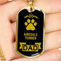 Airedale Terrier Dad Dog Necklace Stainless Steel or 18k Gold Dog Tag W 24 Dog Owner Lover-Express Your Love Gifts