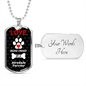 Airedale Terrier Love Is Stainless Steel or 18k Gold Dog Tag 24" Chain-Express Your Love Gifts
