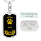 Akita Dog Dad Dog Tag Keychain Stainless Steel or18k Gold-Express Your Love Gifts