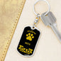 Akita Dog Dad Dog Tag Keychain Stainless Steel or18k Gold-Express Your Love Gifts