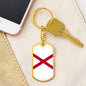Alabama State Flag Keychain Dog Tag Stainless Steel or 18k Gold-Express Your Love Gifts