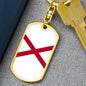 Alabama State Flag Keychain Dog Tag Stainless Steel or 18k Gold-Express Your Love Gifts
