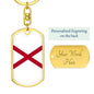 Alabama State Flag Keychain Dog Tag Stainless Steel or 18k Gold-Express Your Love Gifts