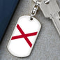 Alabama State Flag Keychain Dog Tag Stainless Steel or 18k Gold-Express Your Love Gifts