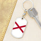 Alabama State Flag Keychain Dog Tag Stainless Steel or 18k Gold-Express Your Love Gifts