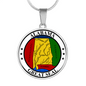 Alabama State Seal Necklace Circle Pendant Stainless Steel or 18k Gold 18-22"-Express Your Love Gifts