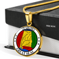Alabama State Seal Necklace Circle Pendant Stainless Steel or 18k Gold 18-22"-Express Your Love Gifts