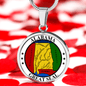 Alabama State Seal Necklace Circle Pendant Stainless Steel or 18k Gold 18-22"-Express Your Love Gifts