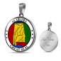 Alabama State Seal Necklace Circle Pendant Stainless Steel or 18k Gold 18-22"-Express Your Love Gifts