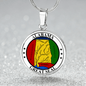 Alabama State Seal Necklace Circle Pendant Stainless Steel or 18k Gold 18-22"-Express Your Love Gifts