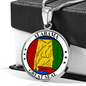 Alabama State Seal Necklace Circle Pendant Stainless Steel or 18k Gold 18-22"-Express Your Love Gifts