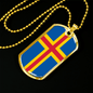 Aland Island Flag Necklace Stainless Steel or 18k Gold Dog Tag 24" Chain-Express Your Love Gifts