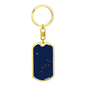Alaska State Flag Keychain Dog Tag Stainless Steel or 18k Gold 24 Chain-Express Your Love Gifts