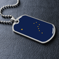 Alaska State Flag Necklace Alaska State Stainless Steel or 18k Gold Dog Tag 24" Chain-Express Your Love Gifts