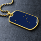 Alaska State Flag Necklace Alaska State Stainless Steel or 18k Gold Dog Tag 24" Chain-Express Your Love Gifts