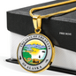 Alaska State Seal Necklace Circle Pendant Stainless Steel or 18k Gold 18-22"-Express Your Love Gifts