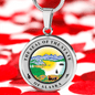 Alaska State Seal Necklace Circle Pendant Stainless Steel or 18k Gold 18-22"-Express Your Love Gifts
