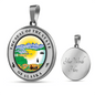 Alaska State Seal Necklace Circle Pendant Stainless Steel or 18k Gold 18-22"-Express Your Love Gifts