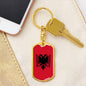 Albania Flag Keychain Dog Tag Stainless Steel or 18k Gold-Express Your Love Gifts
