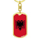 Albania Flag Keychain Dog Tag Stainless Steel or 18k Gold-Express Your Love Gifts