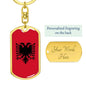 Albania Flag Keychain Dog Tag Stainless Steel or 18k Gold-Express Your Love Gifts
