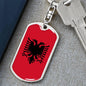 Albania Flag Keychain Dog Tag Stainless Steel or 18k Gold-Express Your Love Gifts