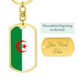 Algeria Flag Keychain Dog Tag Stainless Steel or 18k Gold-Express Your Love Gifts