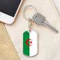 Algeria Flag Keychain Dog Tag Stainless Steel or 18k Gold-Express Your Love Gifts