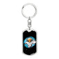 Alien Astronaut Dog Tag Pendant Keychain Stainless Steel or 18k Gold-Express Your Love Gifts