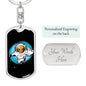 Alien Astronaut Dog Tag Pendant Keychain Stainless Steel or 18k Gold-Express Your Love Gifts